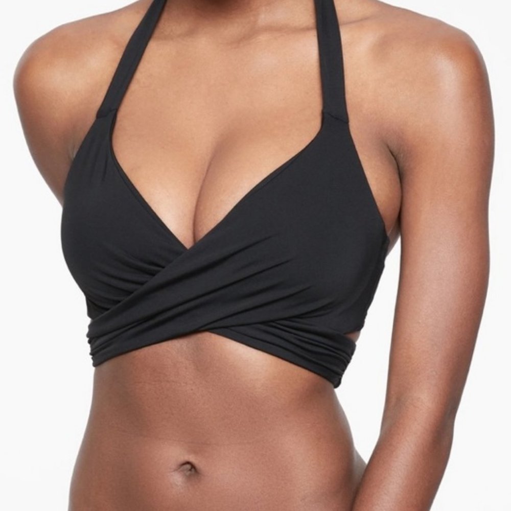 Athleta Bra Cup Wrap Halter Bikini Top